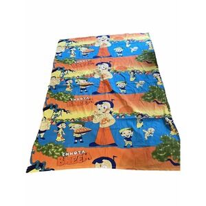 Chhota Bheem ( Little Bheem) Wall Hanging Tapestry - 58" x 78" Vintage Orange